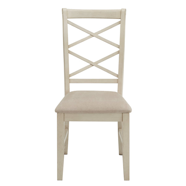 Lea Solid Rubberwood Cross-back Dining Chair Set with Foam Cushioned Seats