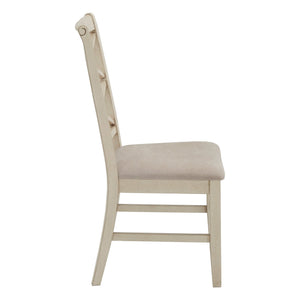 Lea Solid Rubberwood Cross-back Dining Chair Set with Foam Cushioned Seats