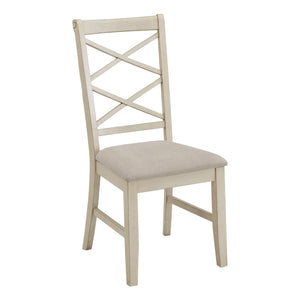 Lea Solid Rubberwood Cross-back Dining Chair Set with Foam Cushioned Seats