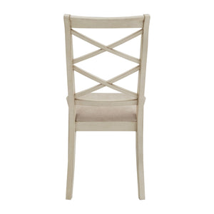Lea Solid Rubberwood Cross-back Dining Chair Set with Foam Cushioned Seats