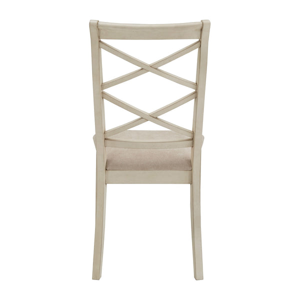 Lea Solid Rubberwood Cross-back Dining Chair Set with Foam Cushioned Seats