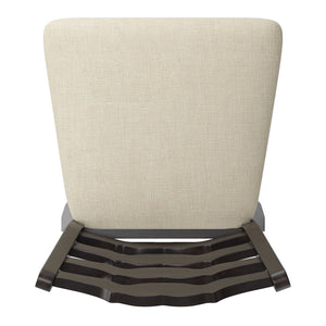 Lea Ladder Back Swivel Counterstool with Cushioned Seat and Rubberwood Frame
