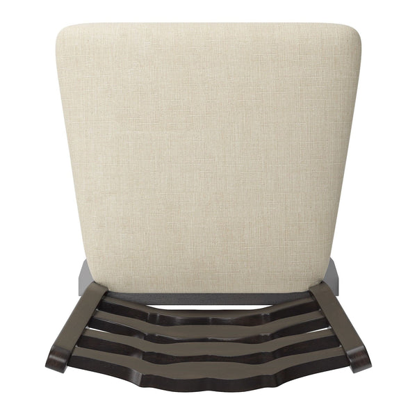 Lea Ladder Back Swivel Counterstool with Cushioned Seat and Rubberwood Frame