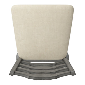 Lea Ladder Back Swivel Counterstool with Cushioned Seat and Rubberwood Frame