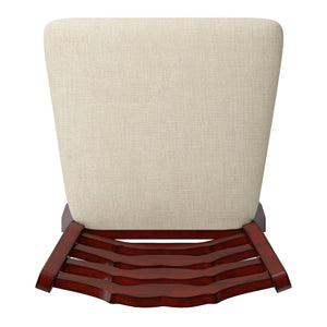Lea Ladder Back Swivel Counterstool with Cushioned Seat and Rubberwood Frame