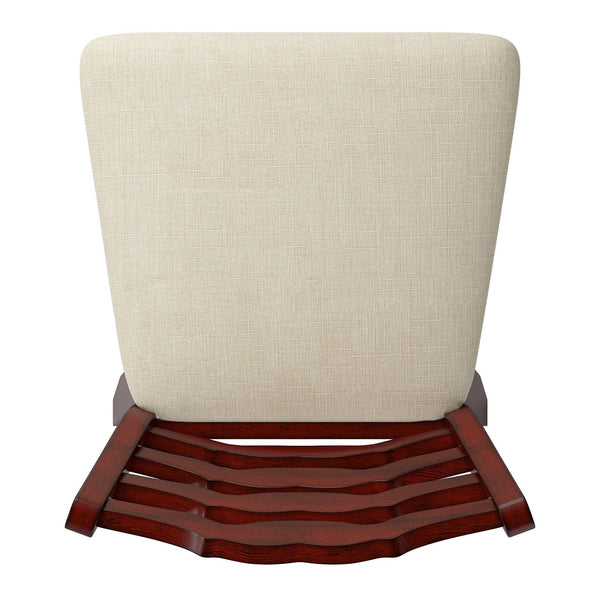 Lea Ladder Back Swivel Counterstool with Cushioned Seat and Rubberwood Frame