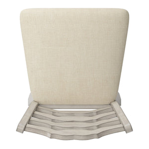 Lea Ladder Back Swivel Counterstool with Cushioned Seat and Rubberwood Frame