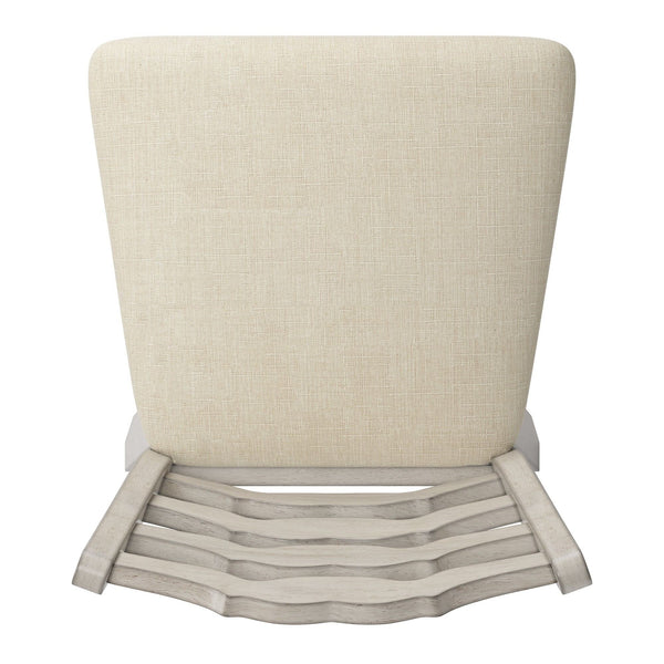 Lea Ladder Back Swivel Counterstool with Cushioned Seat and Rubberwood Frame
