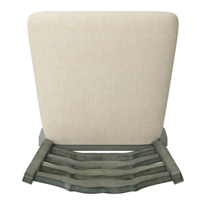 Lea Rubberwood Ladder Back Swivel Barstool with Padded Upholstered Foam Seat