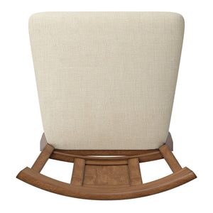 Lea Rubberwood Swivel Counter Stool with Panel Back and Foam Padded Fabric Seat