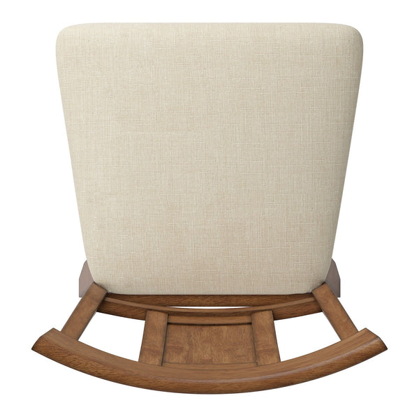 Lea Rubberwood Swivel Counter Stool with Panel Back and Foam Padded Fabric Seat