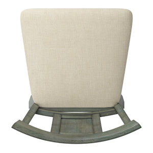Lea Rubberwood Swivel Counter Stool with Panel Back and Foam Padded Fabric Seat