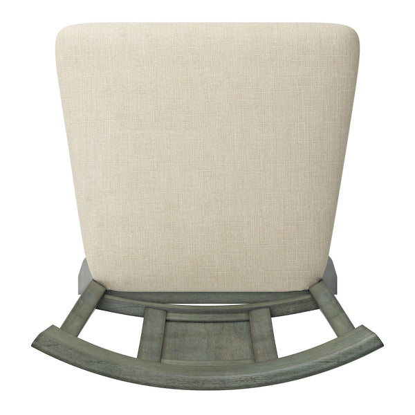 Lea Rubberwood Swivel Counter Stool with Panel Back and Foam Padded Fabric Seat