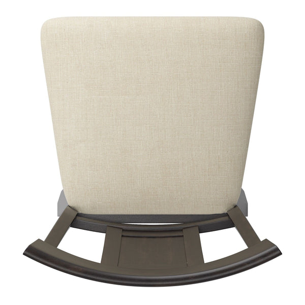 Lea Rubberwood Swivel Counter Stool with Panel Back and Foam Padded Fabric Seat
