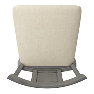 Lea Rubberwood Swivel Counter Stool with Panel Back and Foam Padded Fabric Seat