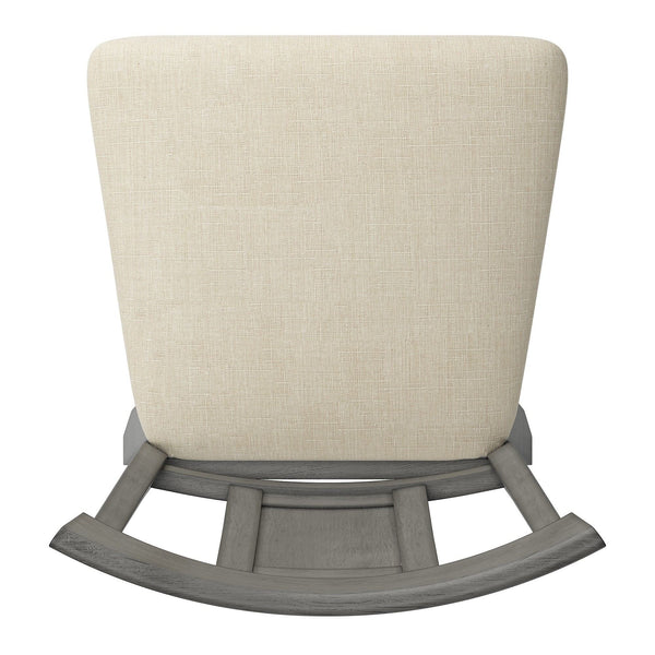 Lea Rubberwood Swivel Counter Stool with Panel Back and Foam Padded Fabric Seat