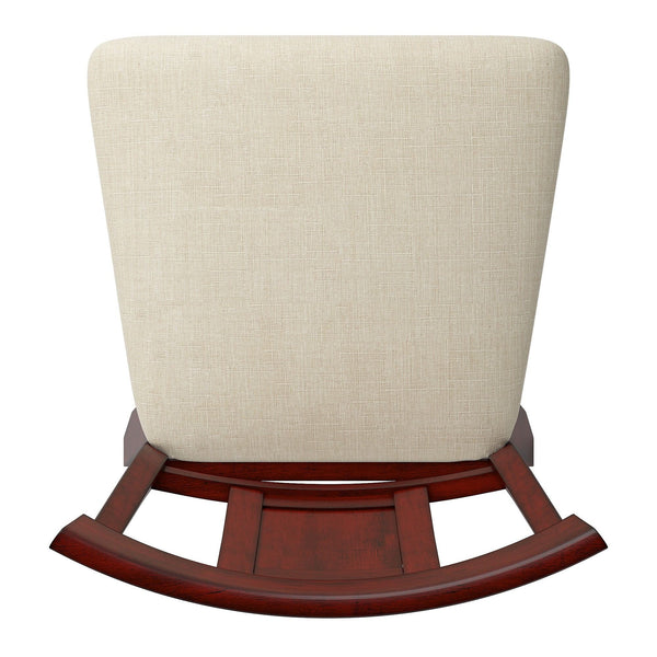 Lea Rubberwood Swivel Counter Stool with Panel Back and Foam Padded Fabric Seat