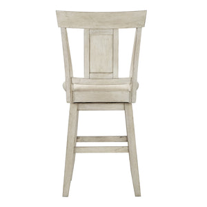 Lea Rubberwood Swivel Counter Stool with Panel Back and Foam Padded Fabric Seat