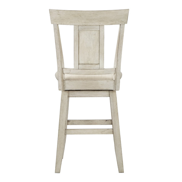 Lea Rubberwood Swivel Counter Stool with Panel Back and Foam Padded Fabric Seat