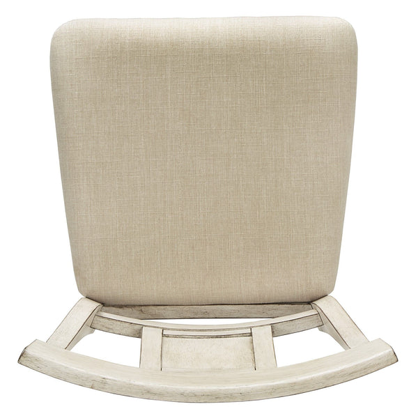 Lea Rubberwood Swivel Counter Stool with Panel Back and Foam Padded Fabric Seat