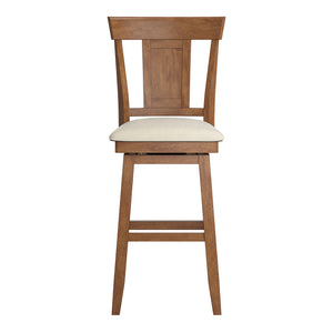 Lea Swivel Barstool Upholstered Panel Back Rubberwood Frame Kitchen Counter Seating