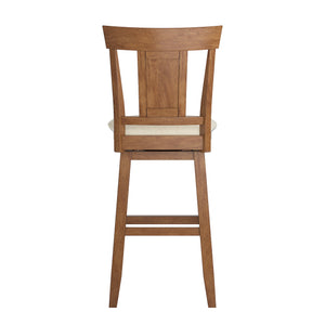 Lea Swivel Barstool Upholstered Panel Back Rubberwood Frame Kitchen Counter Seating