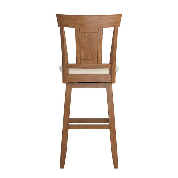 Lea Swivel Barstool Upholstered Panel Back Rubberwood Frame Kitchen Counter Seating
