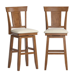Lea Swivel Barstool Upholstered Panel Back Rubberwood Frame Kitchen Counter Seating