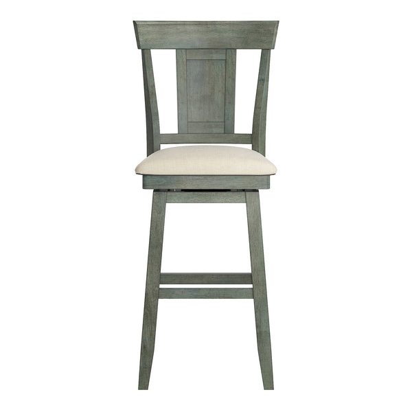Lea Swivel Barstool Upholstered Panel Back Rubberwood Frame Kitchen Counter Seating