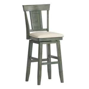 Lea Swivel Barstool Upholstered Panel Back Rubberwood Frame Kitchen Counter Seating