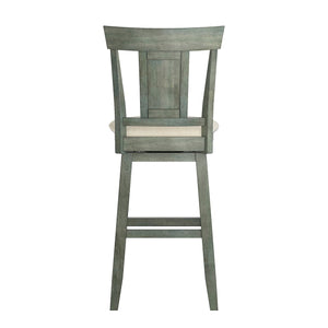 Lea Swivel Barstool Upholstered Panel Back Rubberwood Frame Kitchen Counter Seating