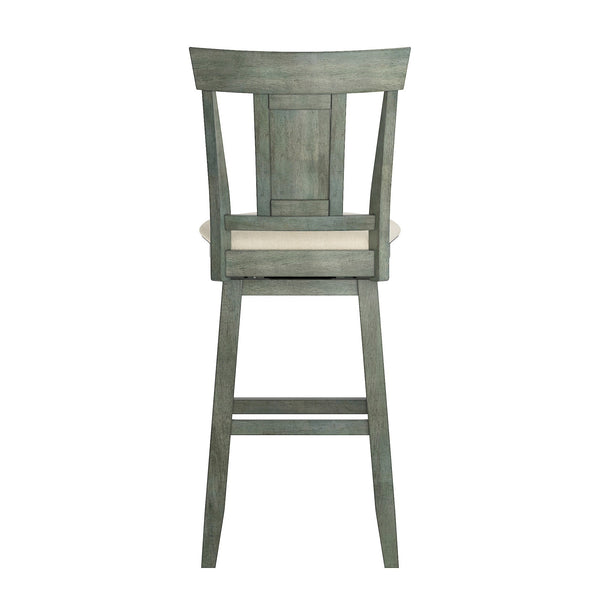 Lea Swivel Barstool Upholstered Panel Back Rubberwood Frame Kitchen Counter Seating