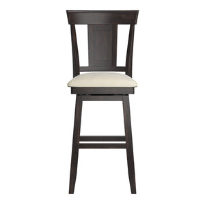 Lea Swivel Barstool Upholstered Panel Back Rubberwood Frame Kitchen Counter Seating