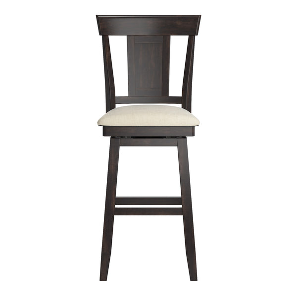 Lea Swivel Barstool Upholstered Panel Back Rubberwood Frame Kitchen Counter Seating
