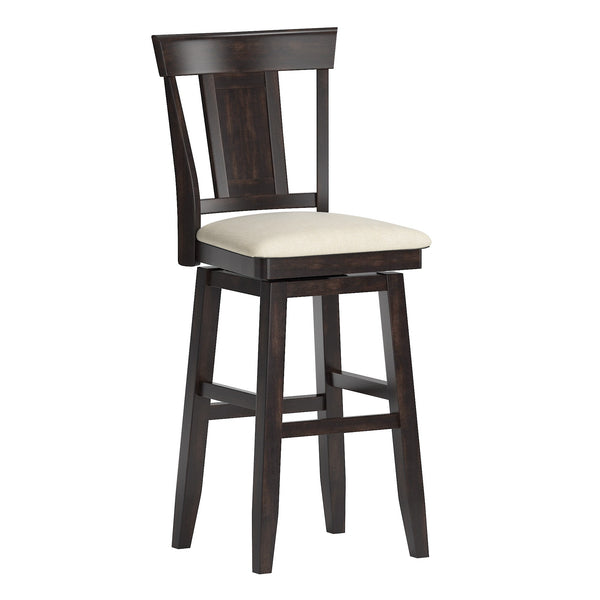 Lea Swivel Barstool Upholstered Panel Back Rubberwood Frame Kitchen Counter Seating