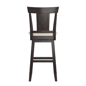 Lea Swivel Barstool Upholstered Panel Back Rubberwood Frame Kitchen Counter Seating