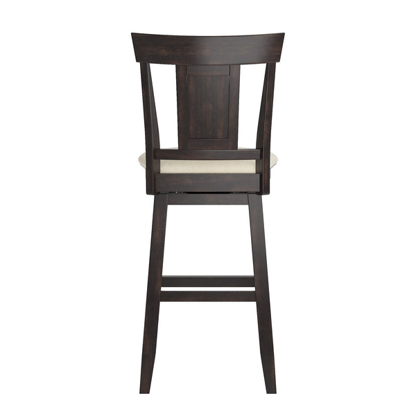 Lea Swivel Barstool Upholstered Panel Back Rubberwood Frame Kitchen Counter Seating