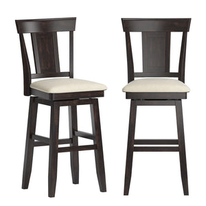 Lea Swivel Barstool Upholstered Panel Back Rubberwood Frame Kitchen Counter Seating