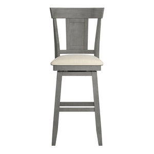 Lea Swivel Barstool Upholstered Panel Back Rubberwood Frame Kitchen Counter Seating