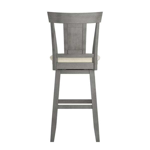 Lea Swivel Barstool Upholstered Panel Back Rubberwood Frame Kitchen Counter Seating
