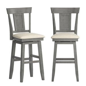 Lea Swivel Barstool Upholstered Panel Back Rubberwood Frame Kitchen Counter Seating