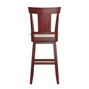 Lea Swivel Barstool Upholstered Panel Back Rubberwood Frame Kitchen Counter Seating