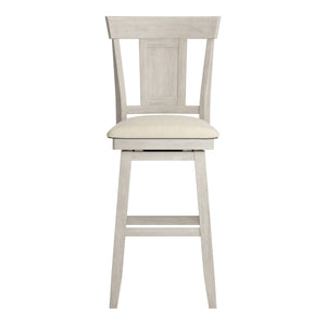 Lea Swivel Barstool Upholstered Panel Back Rubberwood Frame Kitchen Counter Seating