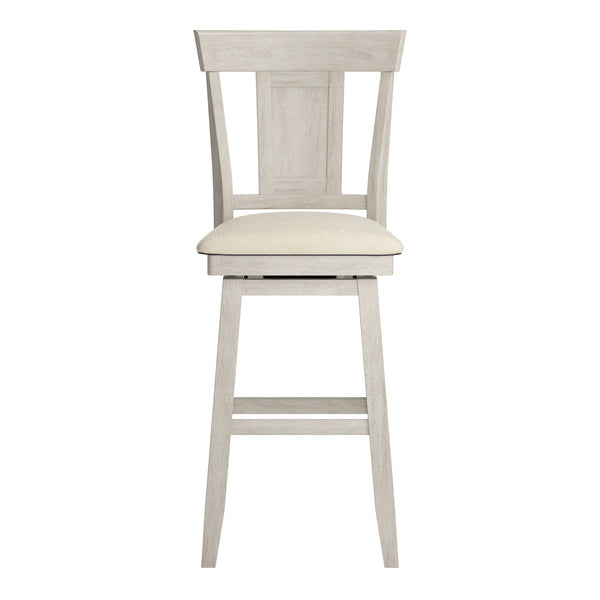 Lea Swivel Barstool Upholstered Panel Back Rubberwood Frame Kitchen Counter Seating