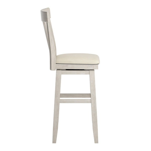 Lea Swivel Barstool Upholstered Panel Back Rubberwood Frame Kitchen Counter Seating