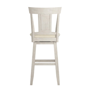Lea Swivel Barstool Upholstered Panel Back Rubberwood Frame Kitchen Counter Seating