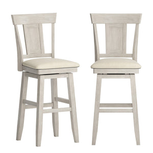 Lea Swivel Barstool Upholstered Panel Back Rubberwood Frame Kitchen Counter Seating
