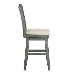 Lea Swivel Counter Stool Solid Wood X Back Upholstered Seat for Kitchen Islands