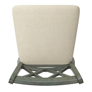 Lea Swivel Counter Stool Solid Wood X Back Upholstered Seat for Kitchen Islands
