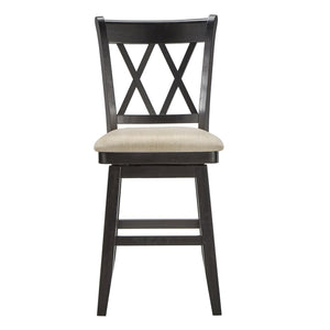 Lea Swivel Counter Stool Solid Wood X Back Upholstered Seat for Kitchen Islands